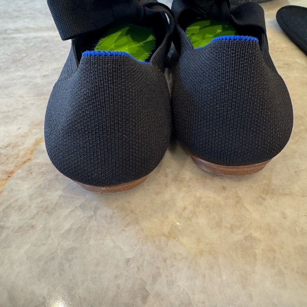 Rothy's Black Pointed Bow Flats - Picture 6 of 9